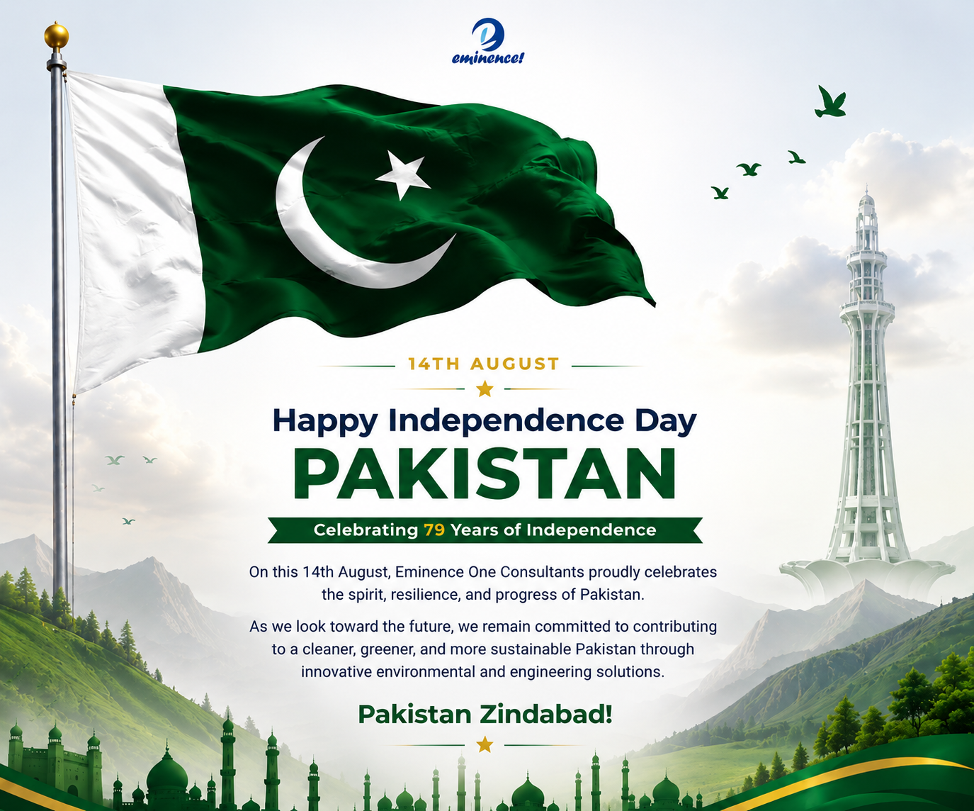 Eminence One Consultants Pakistan Independence Day greeting
